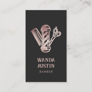 Roos Gouden Glitter Schaar Kam Barber Pool Visitekaartje