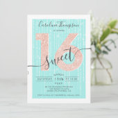 Roos gouden glitter script blauwgroen licht Sweet  Kaart (Staand voorkant)