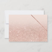 Roos gouden glitter script blush roze rsvp bruilof kaartje (Achterkant)