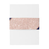 Roos gouden glitter script marineblauw script brui uitnodigingen wikkel (Achterkant Voorbeeld)