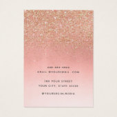 Roos gouden glitter sieraden oorbel display kaart (Achterkant)