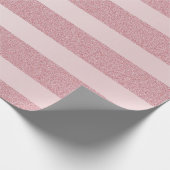 Roos Gouden Glitter Sjabloon Elegant Modern Cadeaupapier (Hoek)