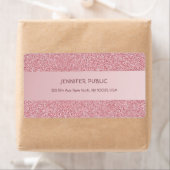 Roos gouden glitter Sjabloon verfijnde verzending Etiket (Insitu)