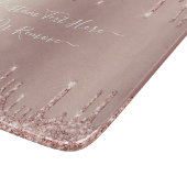 Roos Gouden Glitter Snijplank met Aangepaste Tekst (Hoek)