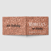 Roos Gouden Glitter Sparkle 16e Verjaardag Gastenboek (Volledig)