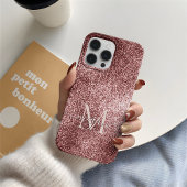 Roos Gouden Glitter Sparkle - Aangepaste Monogram Case-Mate iPhone Case