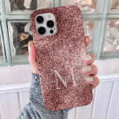 Roos Gouden Glitter Sparkle - Aangepaste Monogram Case-Mate iPhone Case