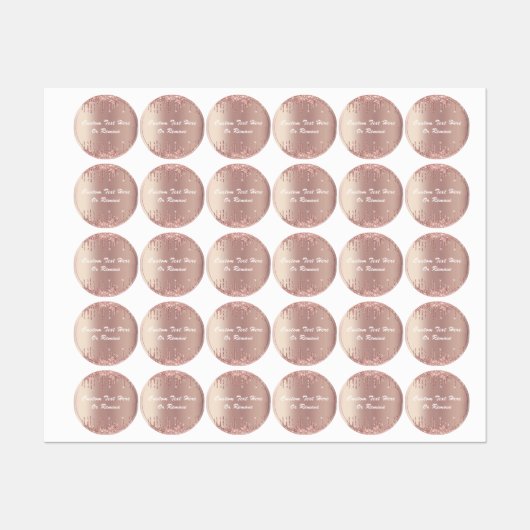 Roos gouden glitter sparkle aangepaste tekst naam labels (Vel)