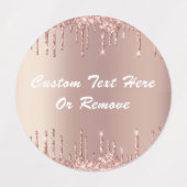 Roos gouden glitter sparkle aangepaste tekst naam labels (Design 2)