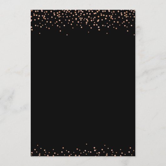 Roos gouden glitter sparkle laten we feesten Menu  (Achterkant)