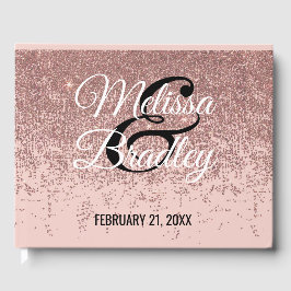 Roos Gouden Glitter Sparkles Blush Pink Guestbook Gastenboek