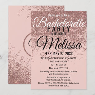 Roos Gouden Glitter Sparkles Blush Roze Bacheloret Kaart