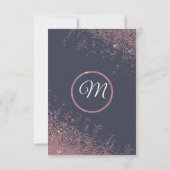 Roos Gouden Glitter Sparkles Navy Blue Bedankt (Achterkant)