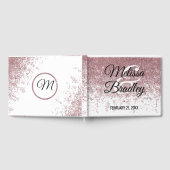 Roos Gouden Glitter Sparkles Wit Gastboek Gastenboek (Volledig)