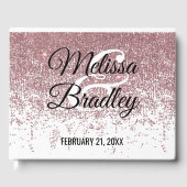 Roos Gouden Glitter Sparkles Wit Gastboek Gastenboek (Voorkant)