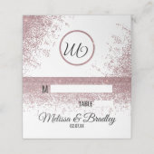 Roos Gouden Glitter Sparkles Witte Plaatskaarten Plaatskaartje (Buitenkant ongevouwen)