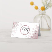 Roos Gouden Glitter Sparkles Witte Plaatskaarten Plaatskaartje (Achterkant)