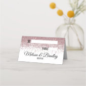 Roos Gouden Glitter Sparkles Witte Plaatskaarten Plaatskaartje (Voorkant)