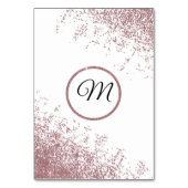 Roos Gouden Glitter Sparkles Witte Tafel Nummer Kaart (Achterkant)