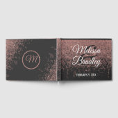 Roos Gouden Glitter Sparkles Zwart Huwelijk Guestb Gastenboek (Volledig)