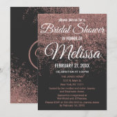 Roos Gouden Glitter Sparkles Zwart Vrijgezellenfee Kaart (Voorkant / Achterkant)