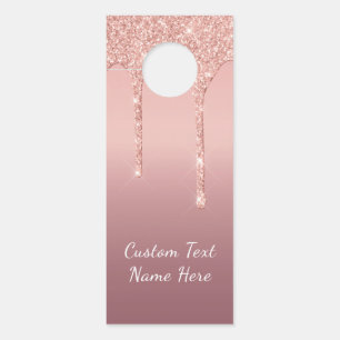 Roos gouden glitter Sparkly aangepaste tekst deurh Deurhanger