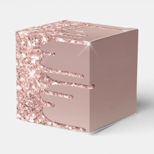 Roos Gouden Glitter Sparkly Cadeaudozen Aangepaste Bedankdoosjes (Achterkant)