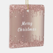 Roos Gouden Glitter Sparkly Kerst Ornament (Rechts)