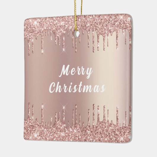 Roos Gouden Glitter Sparkly Kerst Ornament (Links)