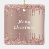 Roos Gouden Glitter Sparkly Kerst Ornament (Achterkant)