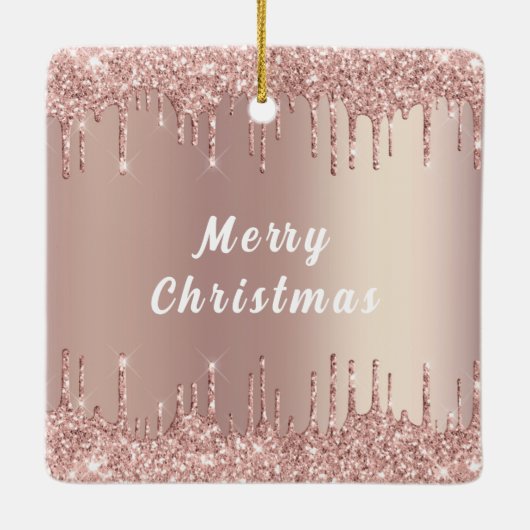 Roos Gouden Glitter Sparkly Kerst Ornament (Achterkant)