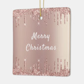 Roos Gouden Glitter Sparkly Kerst Ornament (Links)