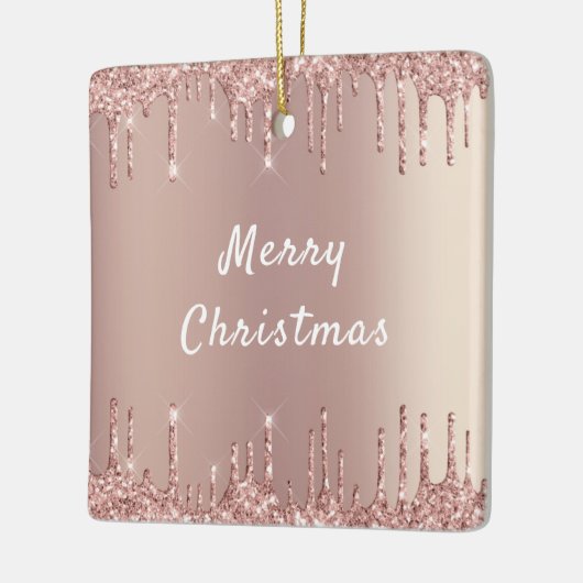 Roos Gouden Glitter Sparkly Kerst Ornament (Links)