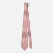 Roos Gouden Glitter Sparkly Stropdas met Aangepast (Voorkant)