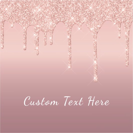 Roos Gouden Glitter Sticker met Aangepaste Tekstna (Voorkant)