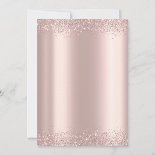 Roos Gouden Glitter Stofrand Jurk 60e Verjaardag Kaart (Achterkant)