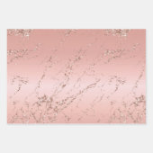  Roos Gouden Glitter Streaks Inpakpapier Vel (Voorkant)