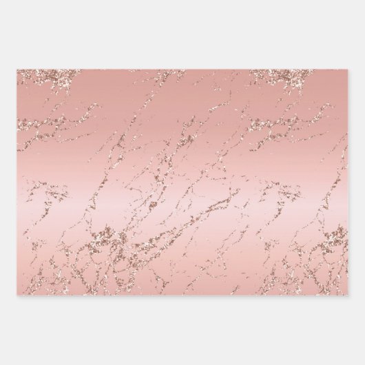  Roos Gouden Glitter Streaks Inpakpapier Vel (Voorkant)