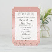  Roos Gouden Glitter Streaks Kaart (Staand voorkant)