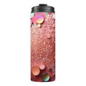Roos Gouden Glitter Thermische Tumbler 12oz Thermosbeker (Voorkant)