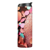 Roos Gouden Glitter Thermische Tumbler 12oz Thermosbeker (Gedraaid links)