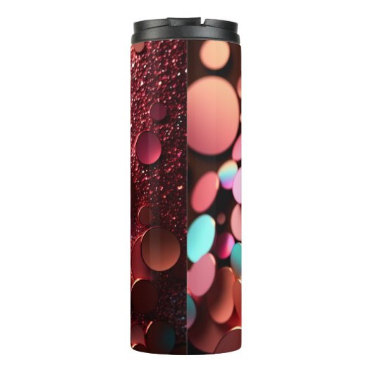 Roos Gouden Glitter Thermische Tumbler 12oz Thermosbeker (Achterkant)