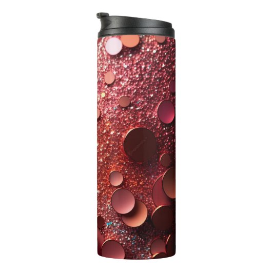 Roos Gouden Glitter Thermische Tumbler 12oz Thermosbeker (Geroteerd rechts)