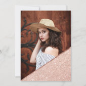 Roos gouden glitter typografie blush foto zoet 16 kaart (Achterkant)