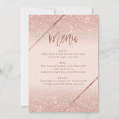 Roos gouden glitter typografie blush roze menu kaart (Voorkant)