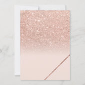 Roos gouden glitter typografie blush roze menu kaart (Achterkant)