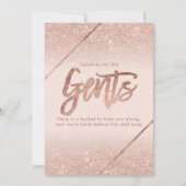 Roos gouden glitter typografie blush roze teken kaart (Voorkant)