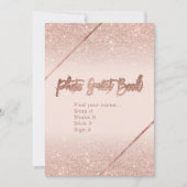 Roos gouden glitter typografie blush roze teken kaart (Voorkant)