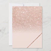 Roos gouden glitter typografie blush roze teken kaart (Achterkant)
