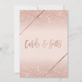 Roos gouden glitter typografie blush roze teken kaart (Voorkant)
